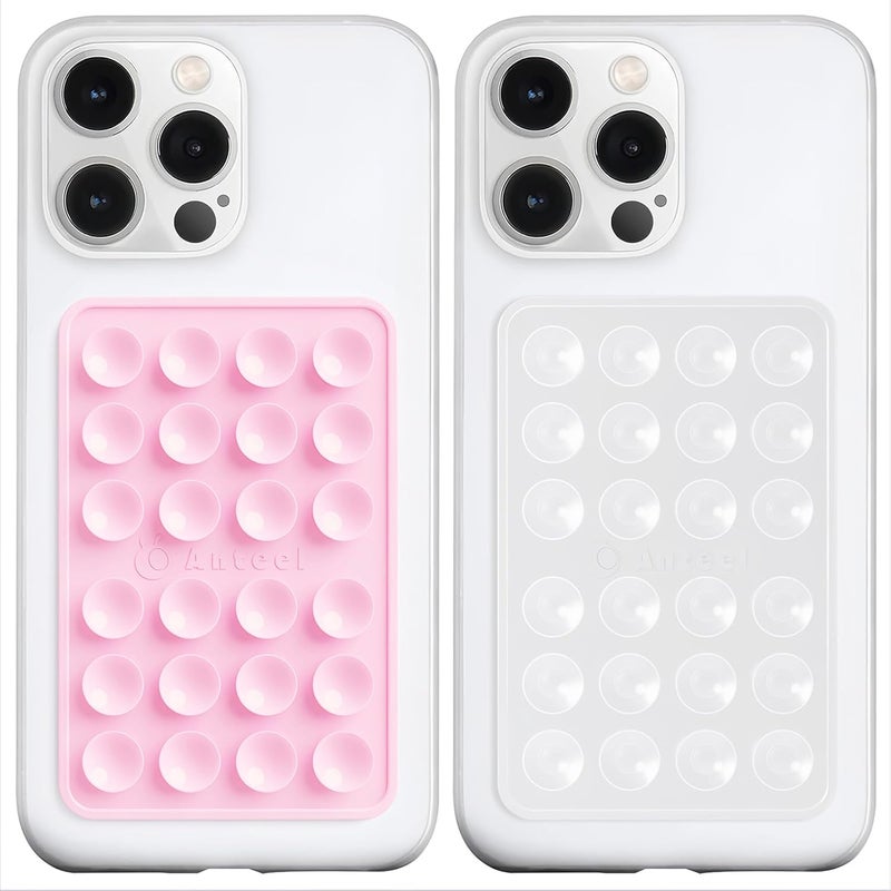 PKYAA Anteel Silicone Suction Phone Case Adhesive Mount, Upgraded Super Strong Grip, Durable, Easy to Use, Hands-Free Sticky Phone Holder for Selfies, Tiktok Videos, 2.56"x3.94" (LPK&TP) - Image 1